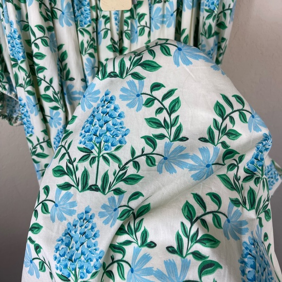 Anthropologie Let Me Be Long Sleeve Printed Midi Dress Blue Floral Size S Petite - Picture 11 of 15
